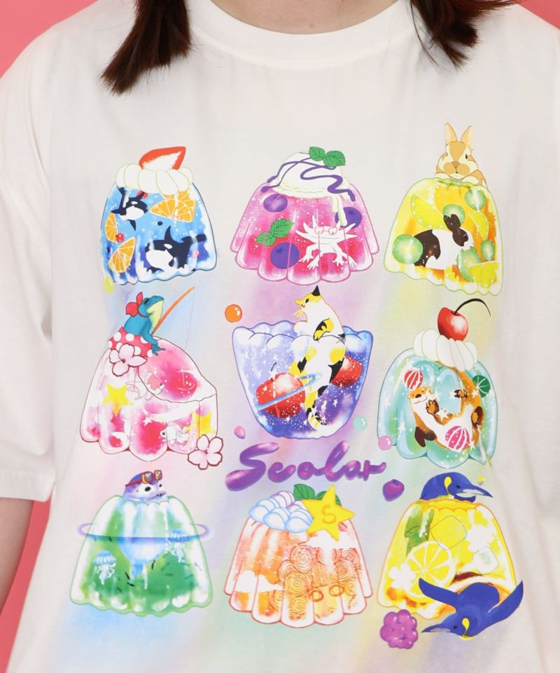 アニマルゼリー柄 接触冷感Tシャツ-5