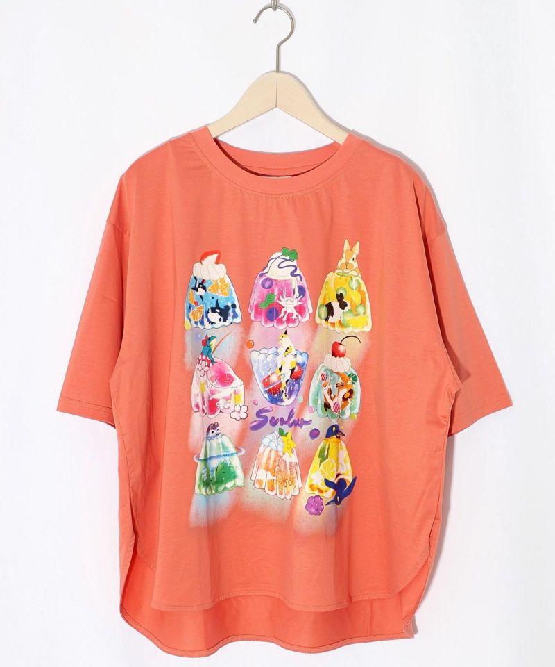 アニマルゼリー柄 接触冷感Tシャツ-11