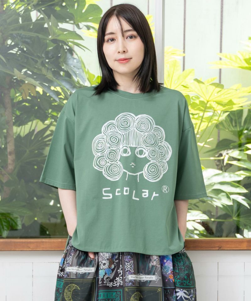 スカラー箔プリント 接触冷感Tシャツ-1