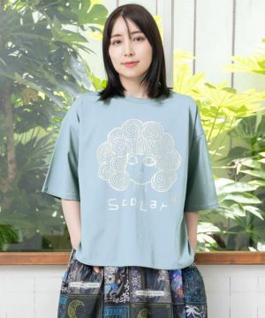 スカラー箔プリント 接触冷感Tシャツ-1