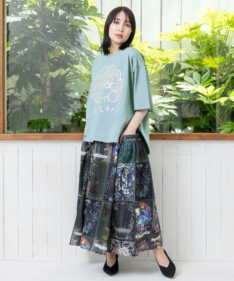 スカラー箔プリント 接触冷感Tシャツ-2