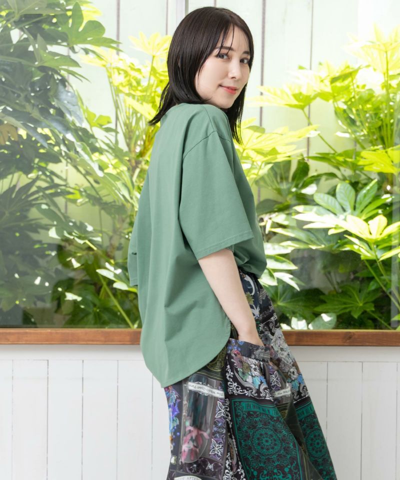 スカラー箔プリント 接触冷感Tシャツ-3