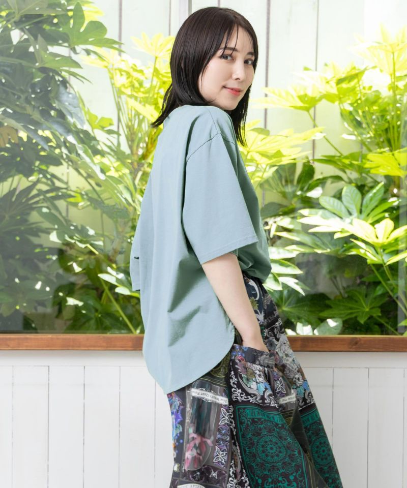 スカラー箔プリント 接触冷感Tシャツ-3