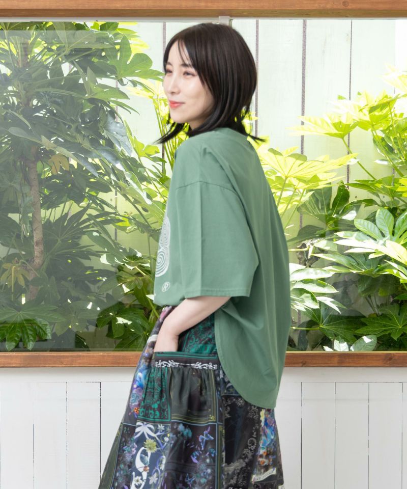スカラー箔プリント 接触冷感Tシャツ-4