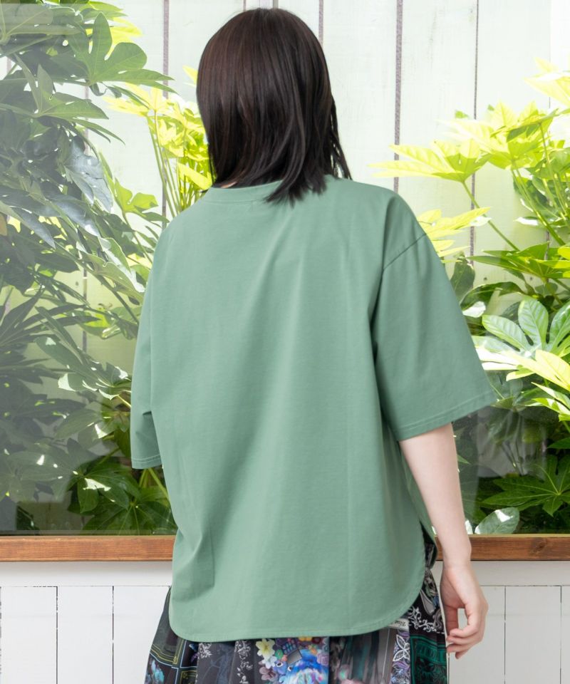 スカラー箔プリント 接触冷感Tシャツ-5