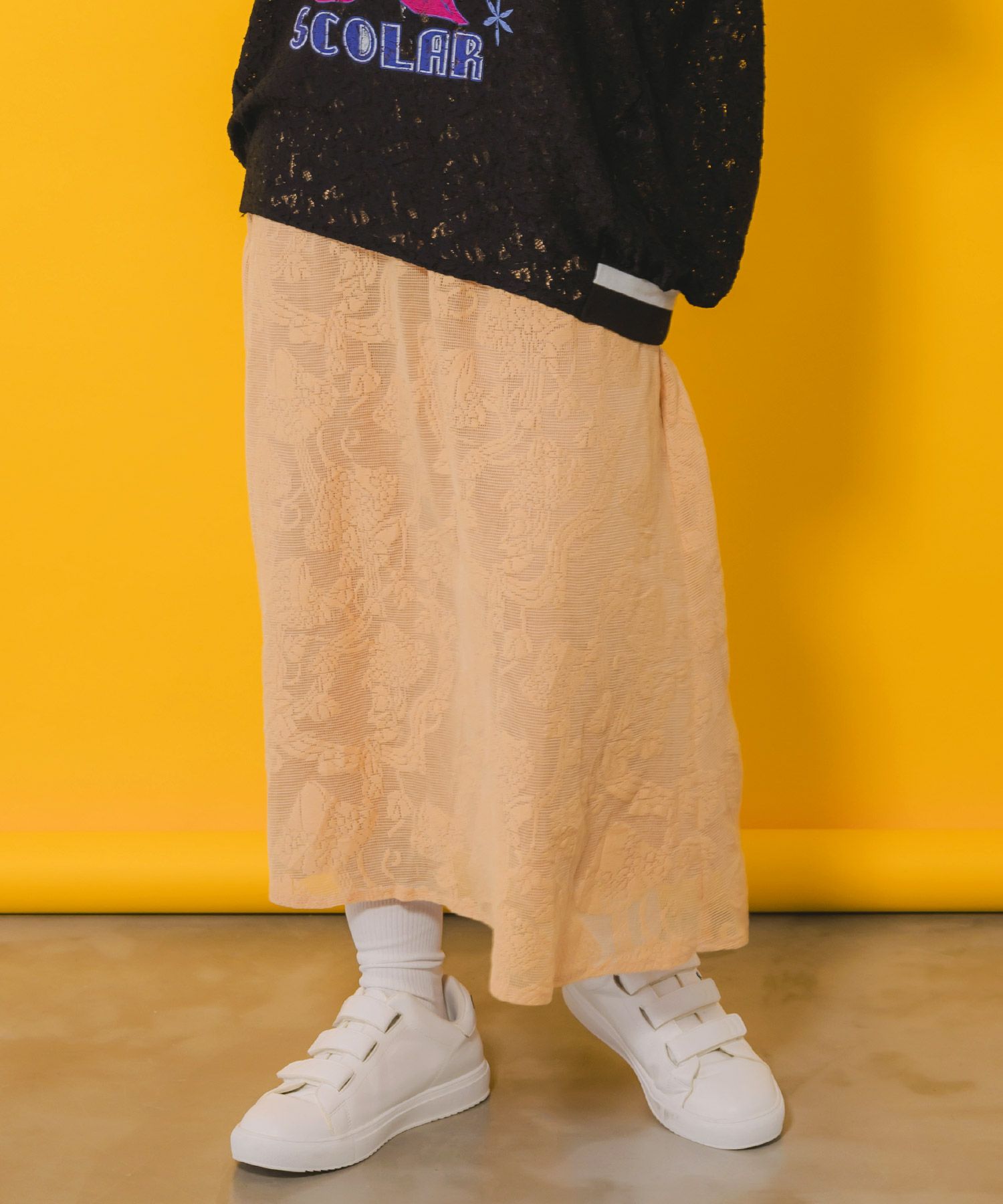 152655：オリジナルキノコ柄レーススカートの通販-ScoLar 