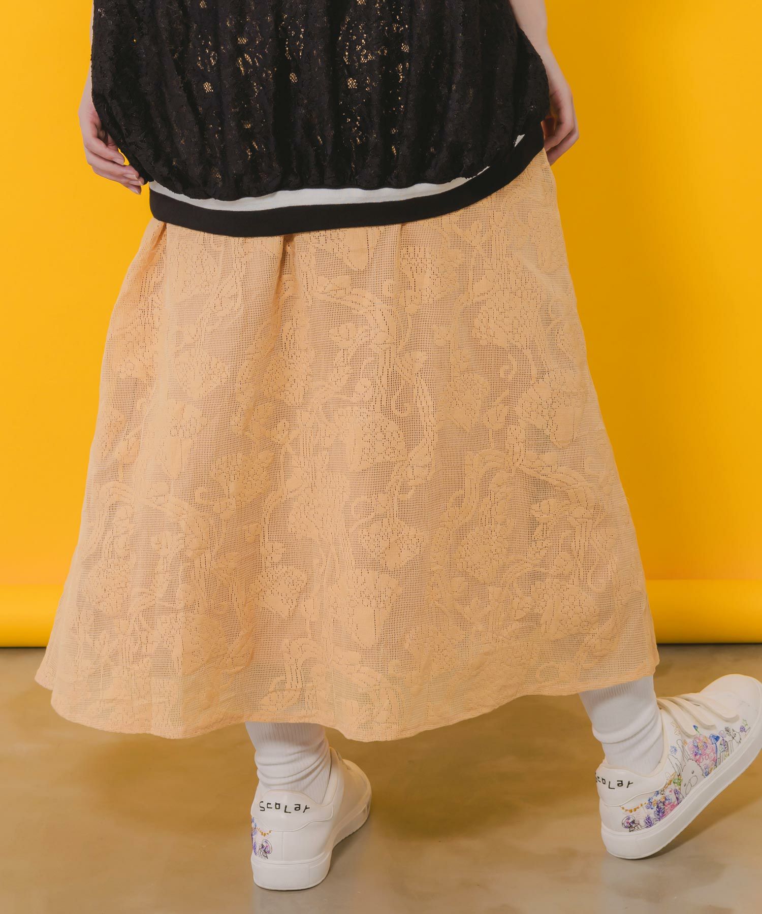 152655：オリジナルキノコ柄レーススカートの通販-ScoLar 