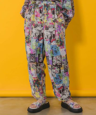 コラージュ・キノコ柄 2柄展開パンツ-1
