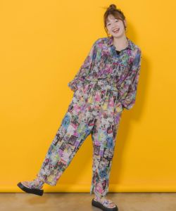 152653：コラージュ・キノコ柄 2柄展開パンツの通販-ScoLar
