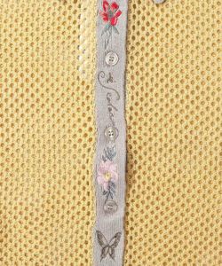 花蝶刺繍 メッシュ編みシャツ-11