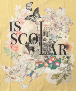 552225：ロゴ花蝶柄 スリット入りTシャツの通販-ScoLar