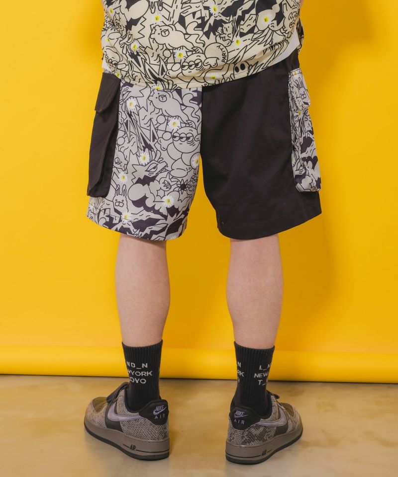 パリティのモンスター柄 切替ハーフパンツ-6