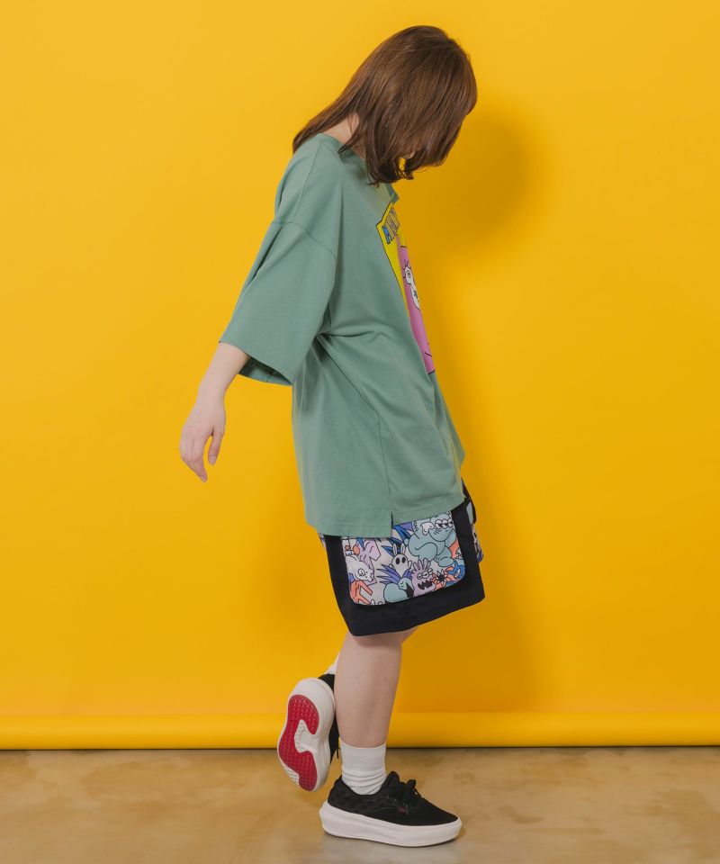 ネコとクマとチンアナゴ柄 BIG-Tシャツ-4