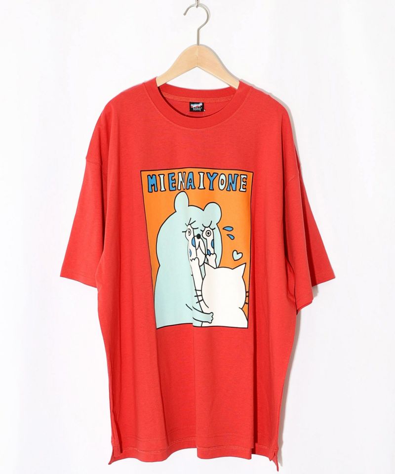 ネコとクマとチンアナゴ柄 BIG-Tシャツ-12