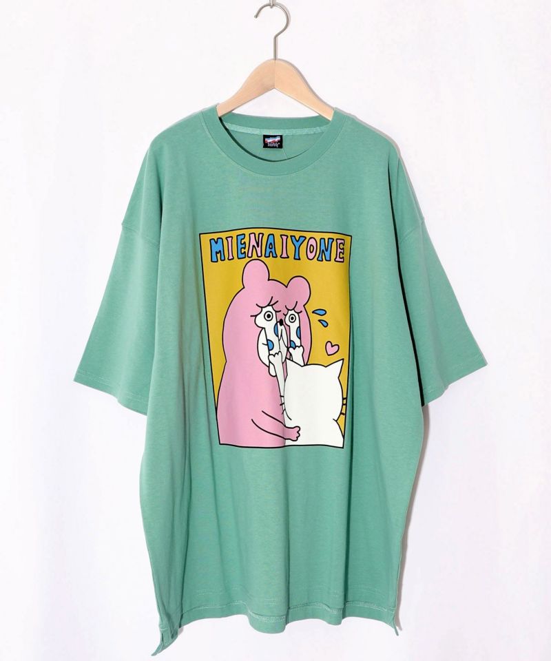 ネコとクマとチンアナゴ柄 BIG-Tシャツ-14