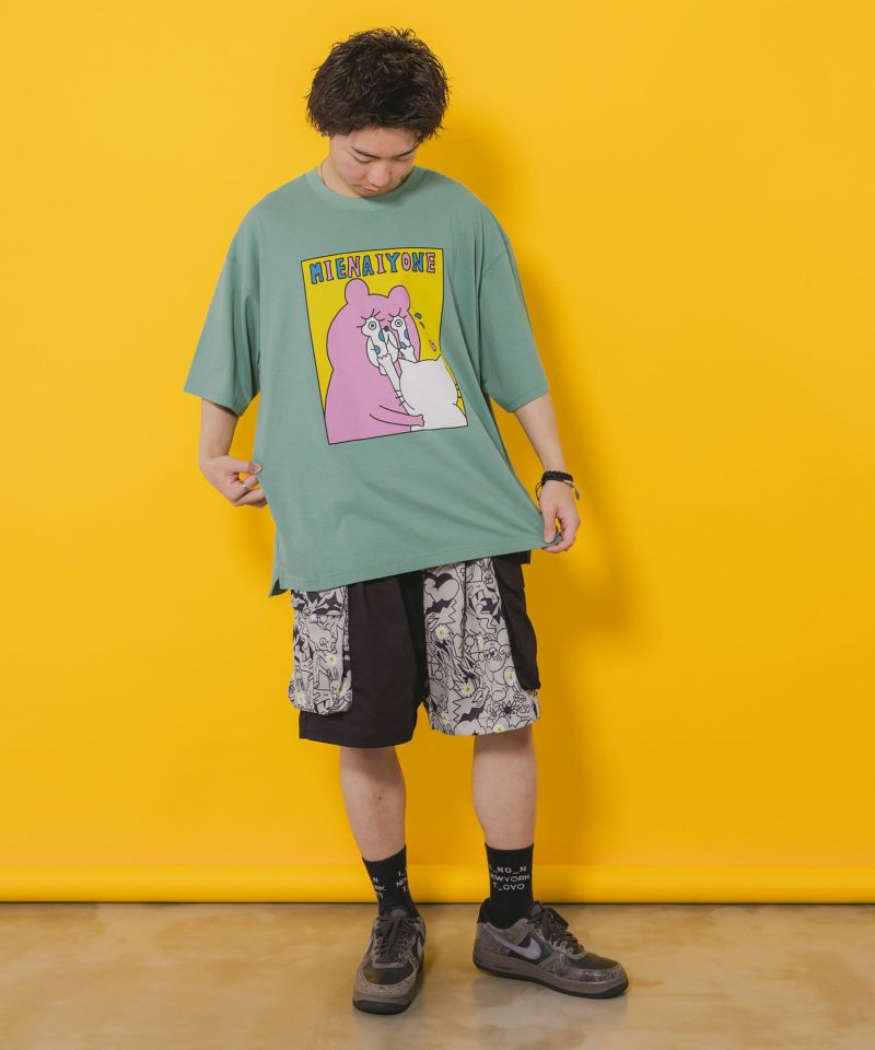 ネコとクマとチンアナゴ柄 BIG-Tシャツ-17