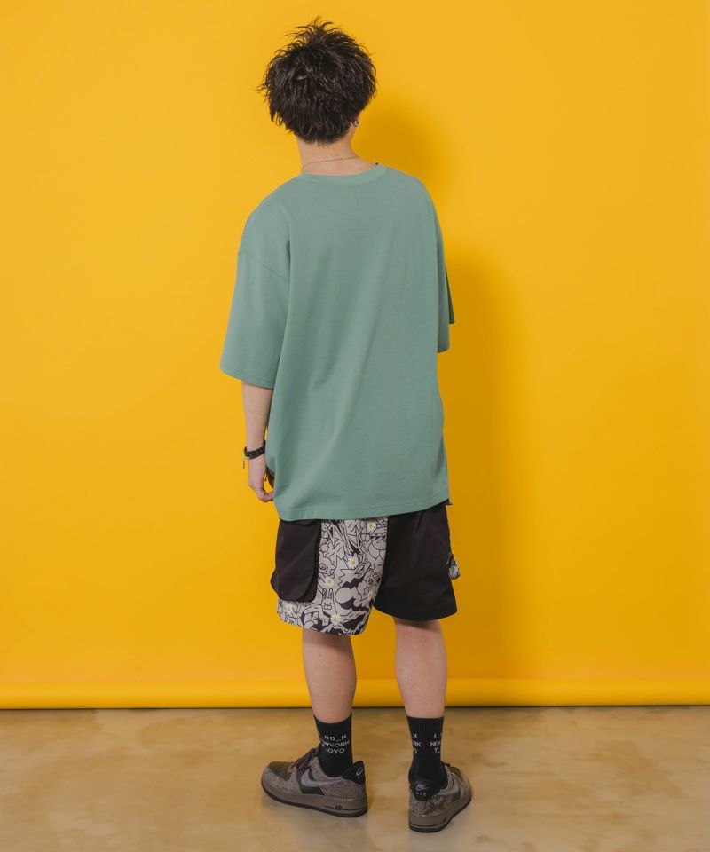 ネコとクマとチンアナゴ柄 BIG-Tシャツ-21