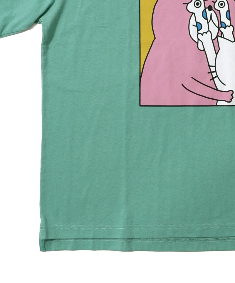ネコとクマとチンアナゴ柄 BIG-Tシャツ-25