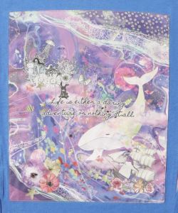 メルヘンな海とクジラ柄 シフォン切替チュニック-16