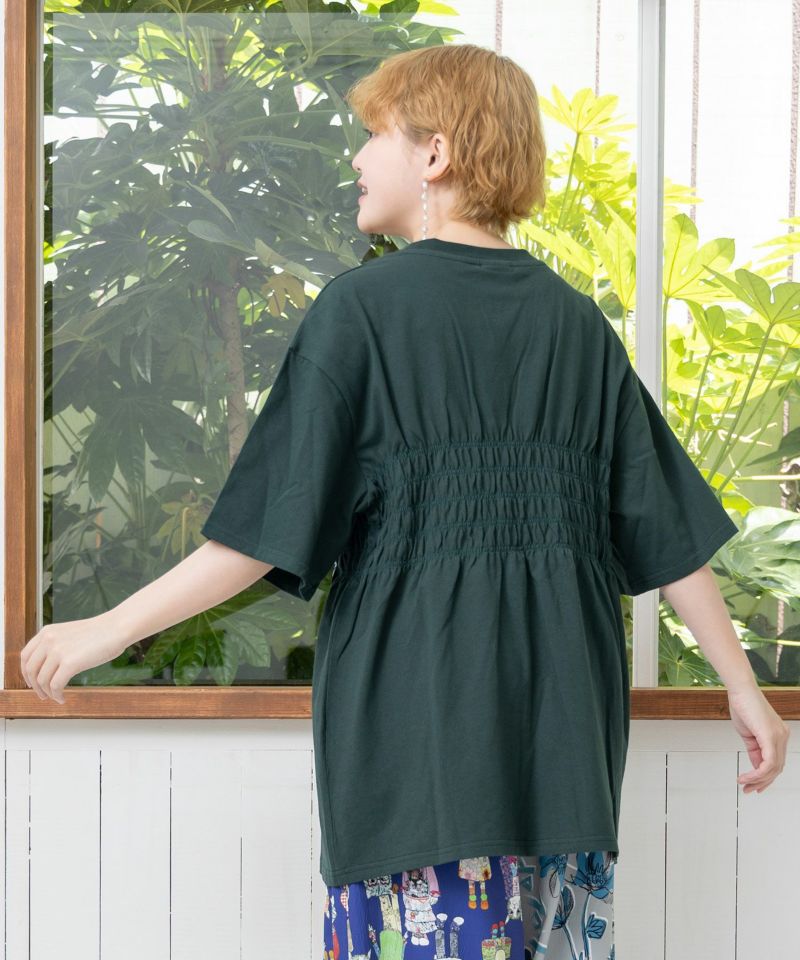 SCRロゴ花柄 シャーリングTシャツ-20