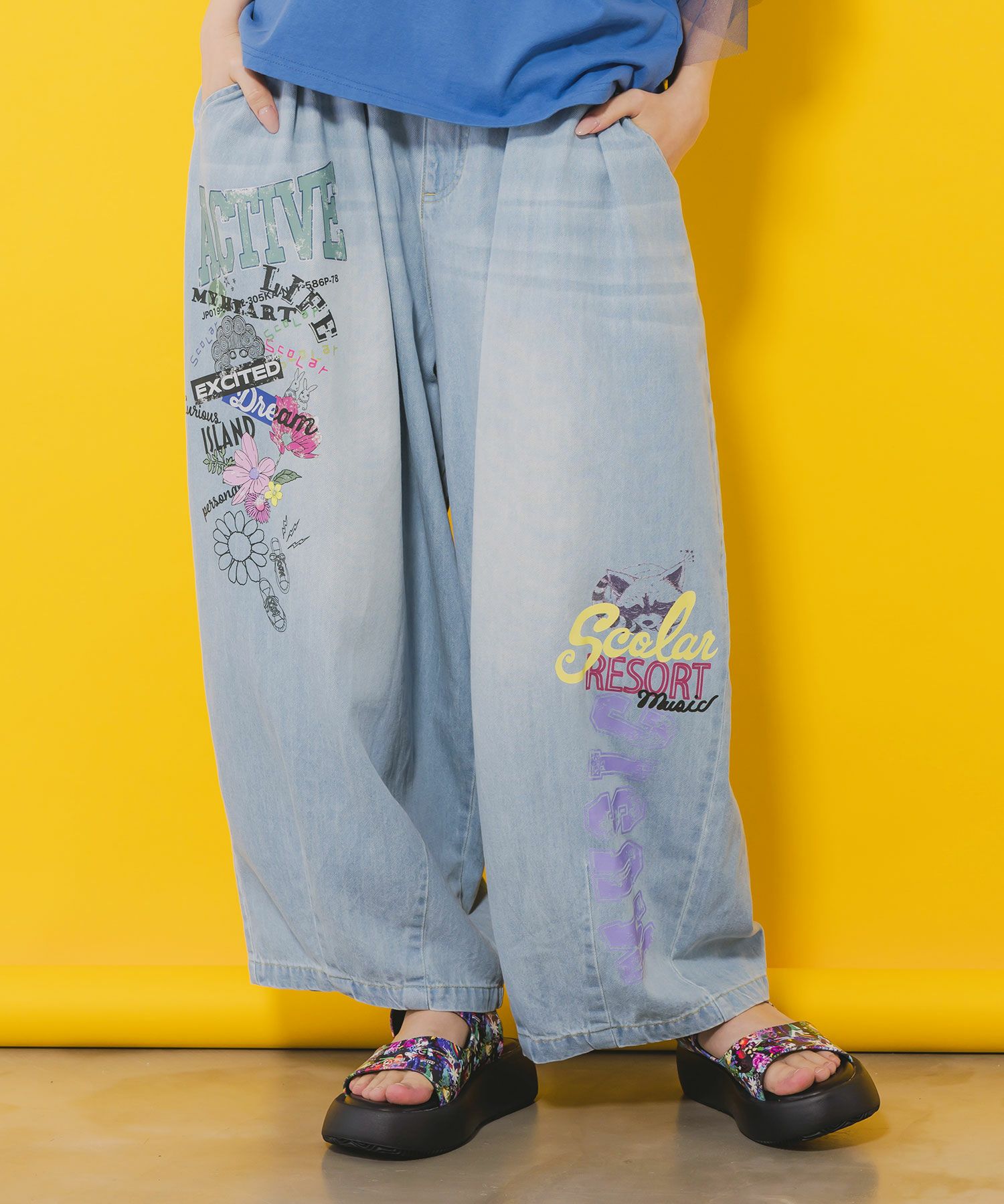 しろ様　確認用 152646：ツイルorデニム スカラープリントパンツの通販-ScoLar