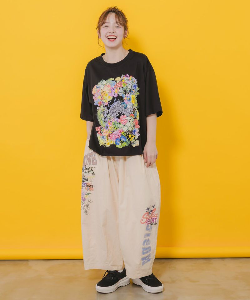 ツイルorデニム スカラープリントパンツ-19