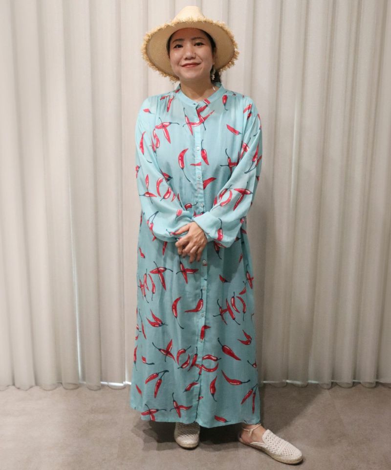 仲宗根泉(HY)コラボ 島とうがらし柄ワンピース-1