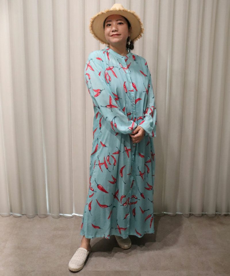 仲宗根泉(HY)コラボ 島とうがらし柄ワンピース-2