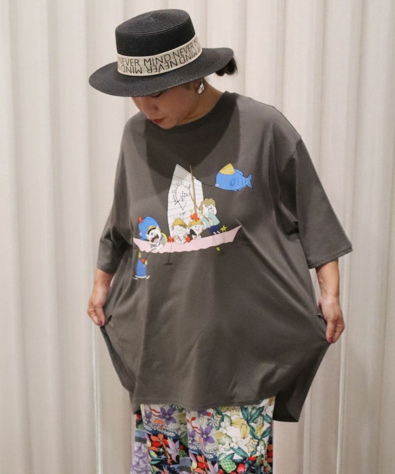 仲宗根泉(HY)コラボ 帆かけサバニ柄チュニック-4
