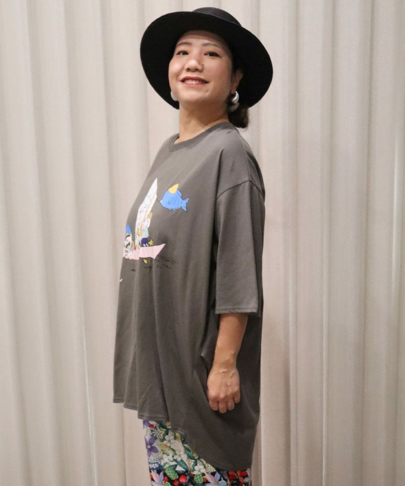 仲宗根泉(HY)コラボ 帆かけサバニ柄チュニック-5