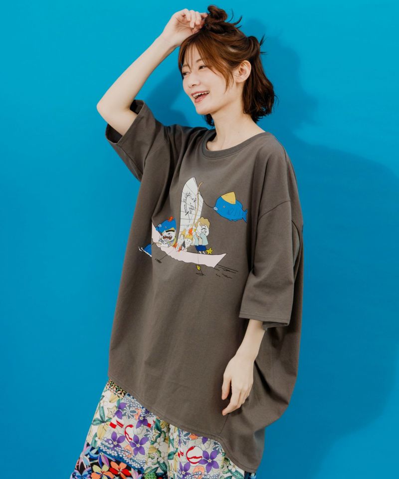 仲宗根泉(HY)コラボ 帆かけサバニ柄チュニック-12