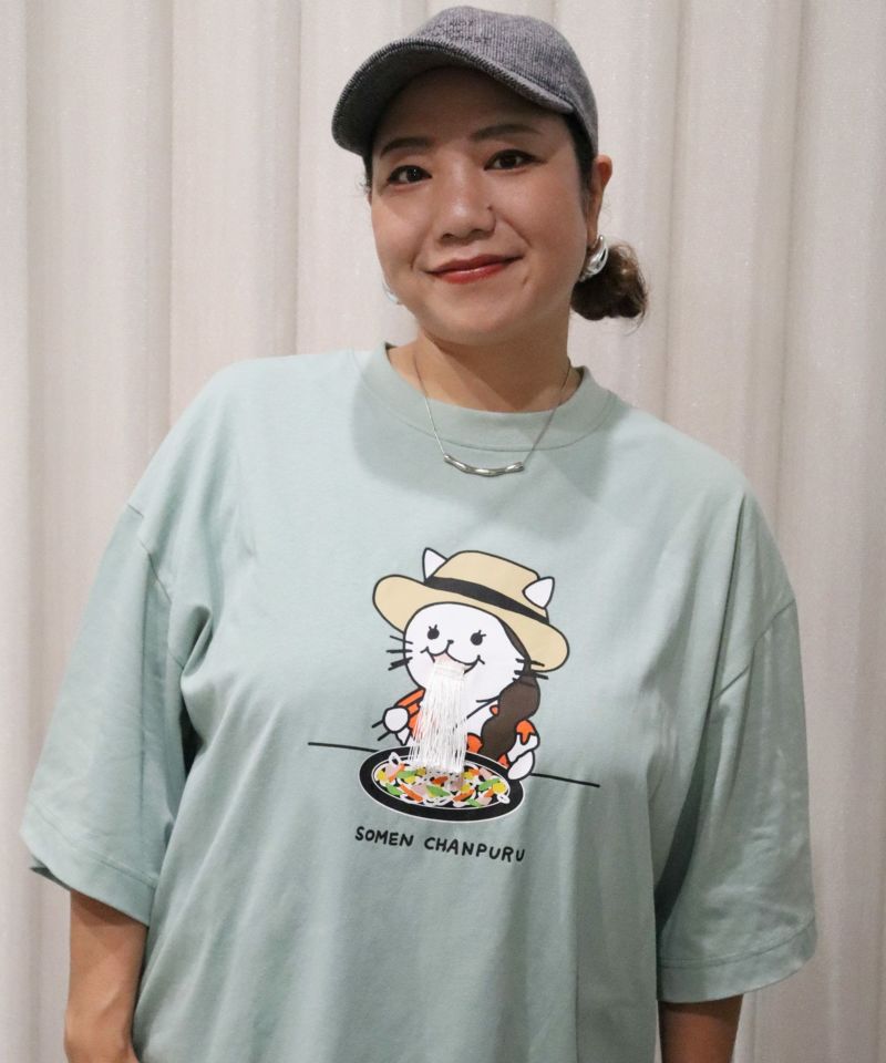 仲宗根泉(HY)コラボ そうめんチャンプルー柄Tシャツ-4