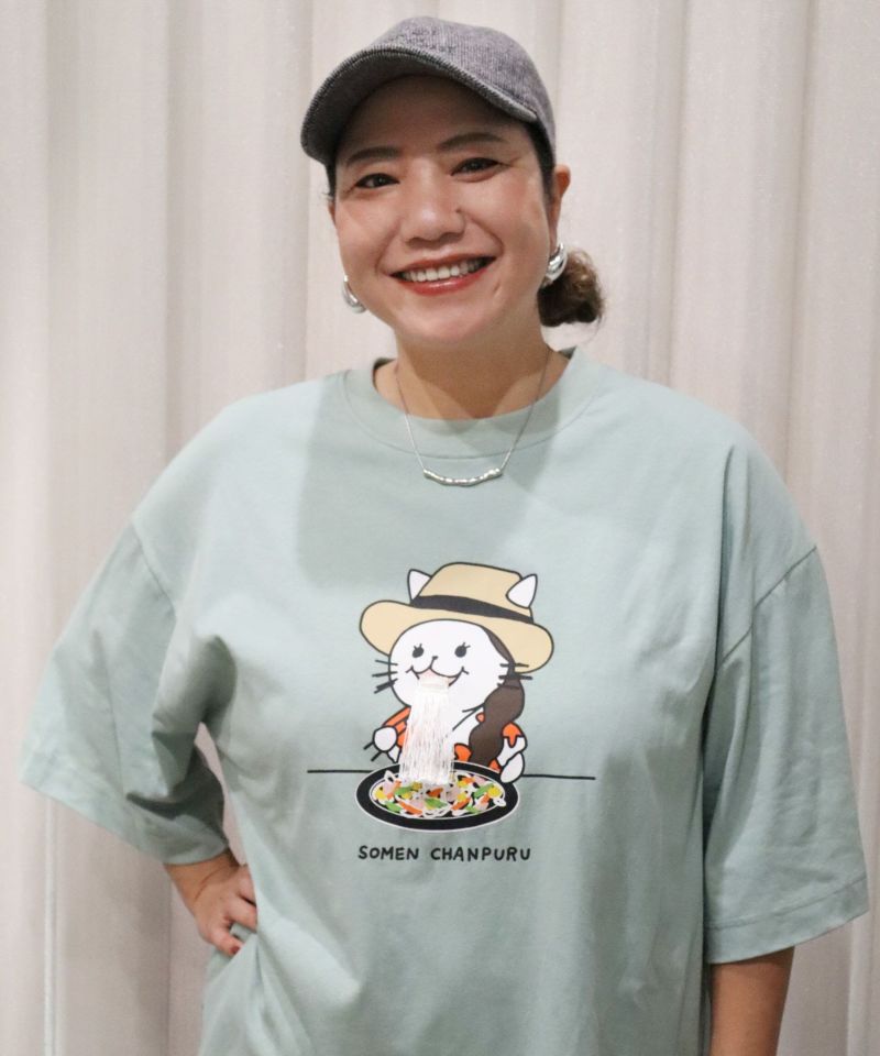 仲宗根泉(HY)コラボ そうめんチャンプルー柄Tシャツ-5