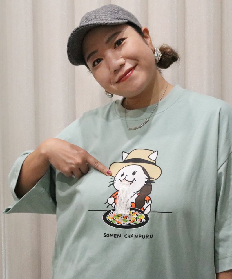 仲宗根泉(HY)コラボ そうめんチャンプルー柄Tシャツ-6