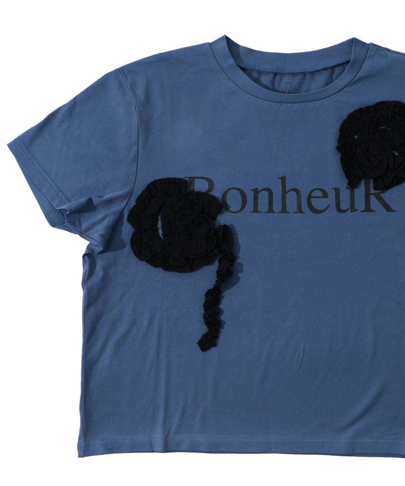 ボヌールロゴ レーステープTシャツ-14