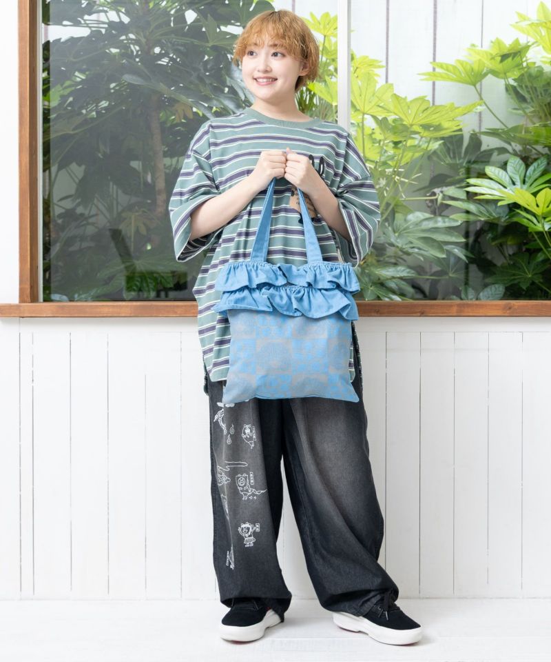 花・くま柄フリル付きレッスンバック | 子供服・ベビー服の通販