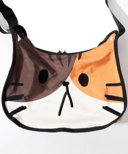 三毛猫と花柄のショルダーバッグ-9