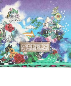 花蝶柄×ヒョウ柄 かぶせ付長財布-12