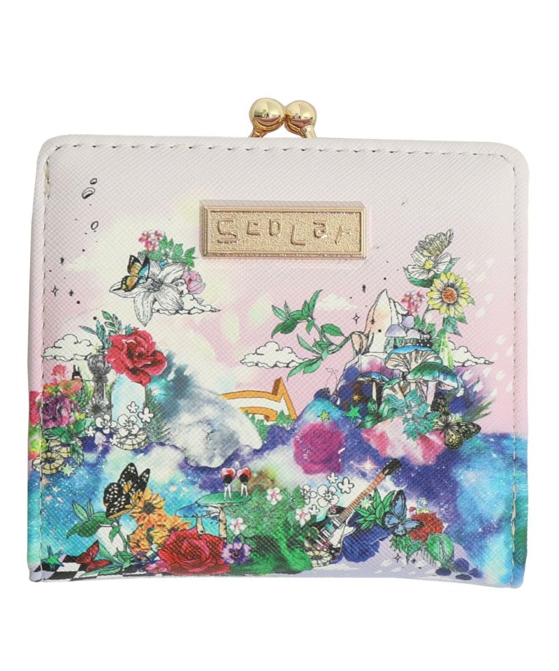 花蝶柄×ヒョウ柄 二つ折り口金財布-7