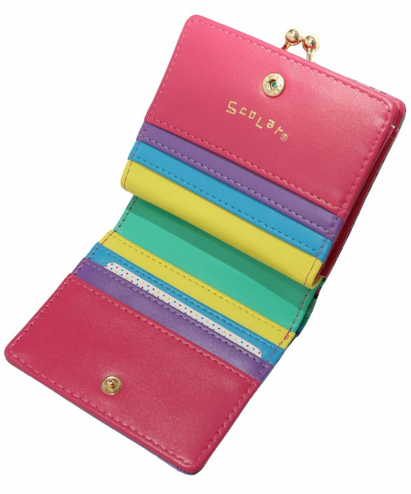 花蝶柄×ヒョウ柄 二つ折り口金財布-13