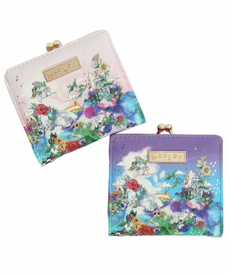 花蝶柄×ヒョウ柄 二つ折り口金財布-19
