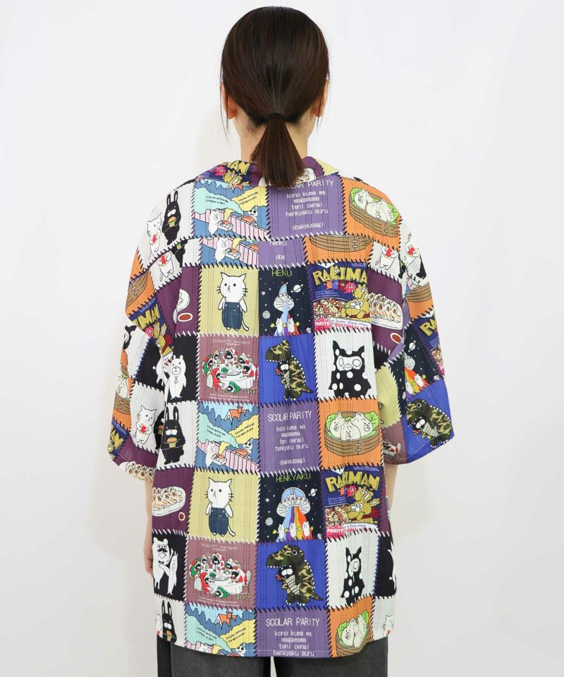 百鬼夜行orパッチワーク風 2柄展開シアーシャツ-14
