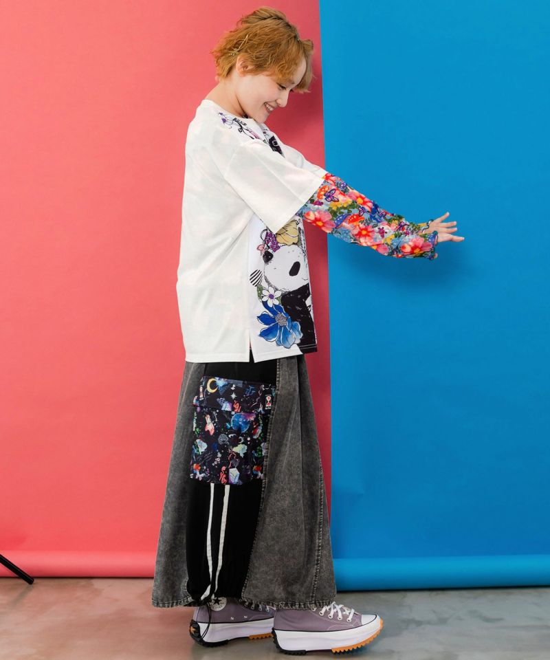 アニマル蝶花柄Tシャツ-4
