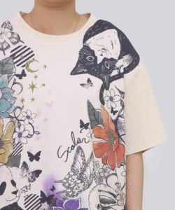 アニマル蝶花柄Tシャツ-13
