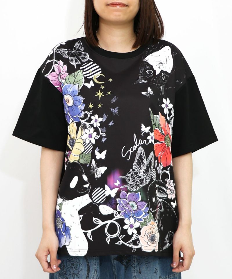アニマル蝶花柄Tシャツ-14