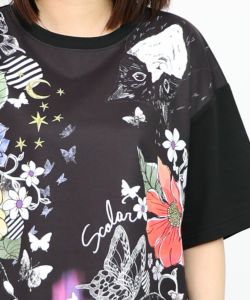 アニマル蝶花柄Tシャツ-16