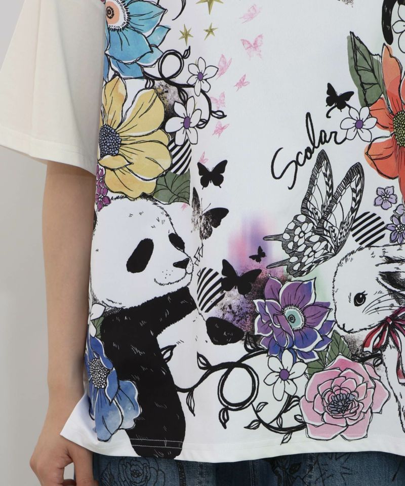 アニマル蝶花柄Tシャツ-20