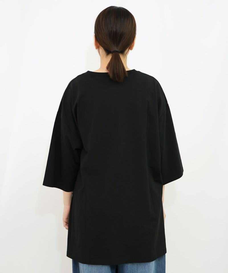 ロゴバッヂトリックアート柄Tシャツ-9