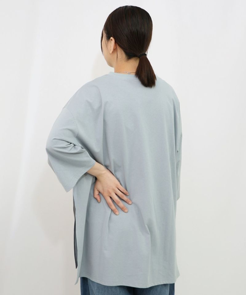 ロゴバッヂトリックアート柄Tシャツ-12
