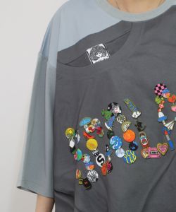 スカラー ロゴバッヂトリックアート柄Tシャツ 152711 152711：ロゴバッヂトリックアート柄Tシャツの通販-ScoLar